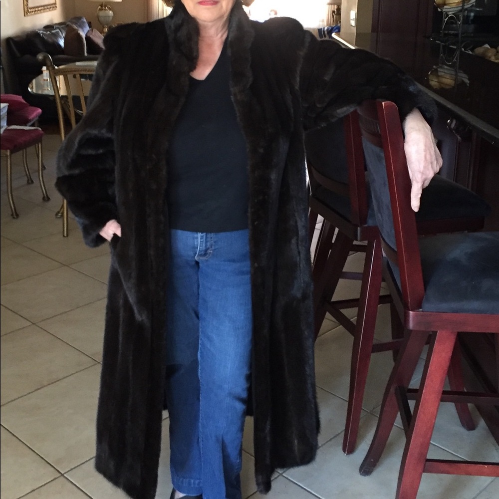 Antonovich Black Llama Fur Coat size 12